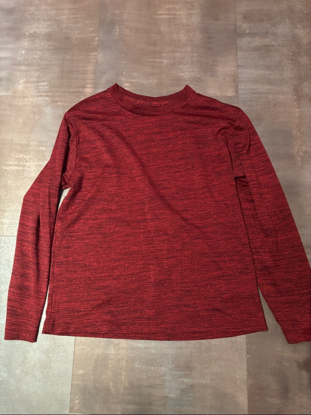 tek gear Red Heather Long Sleeve Crewneck Tee boys size small